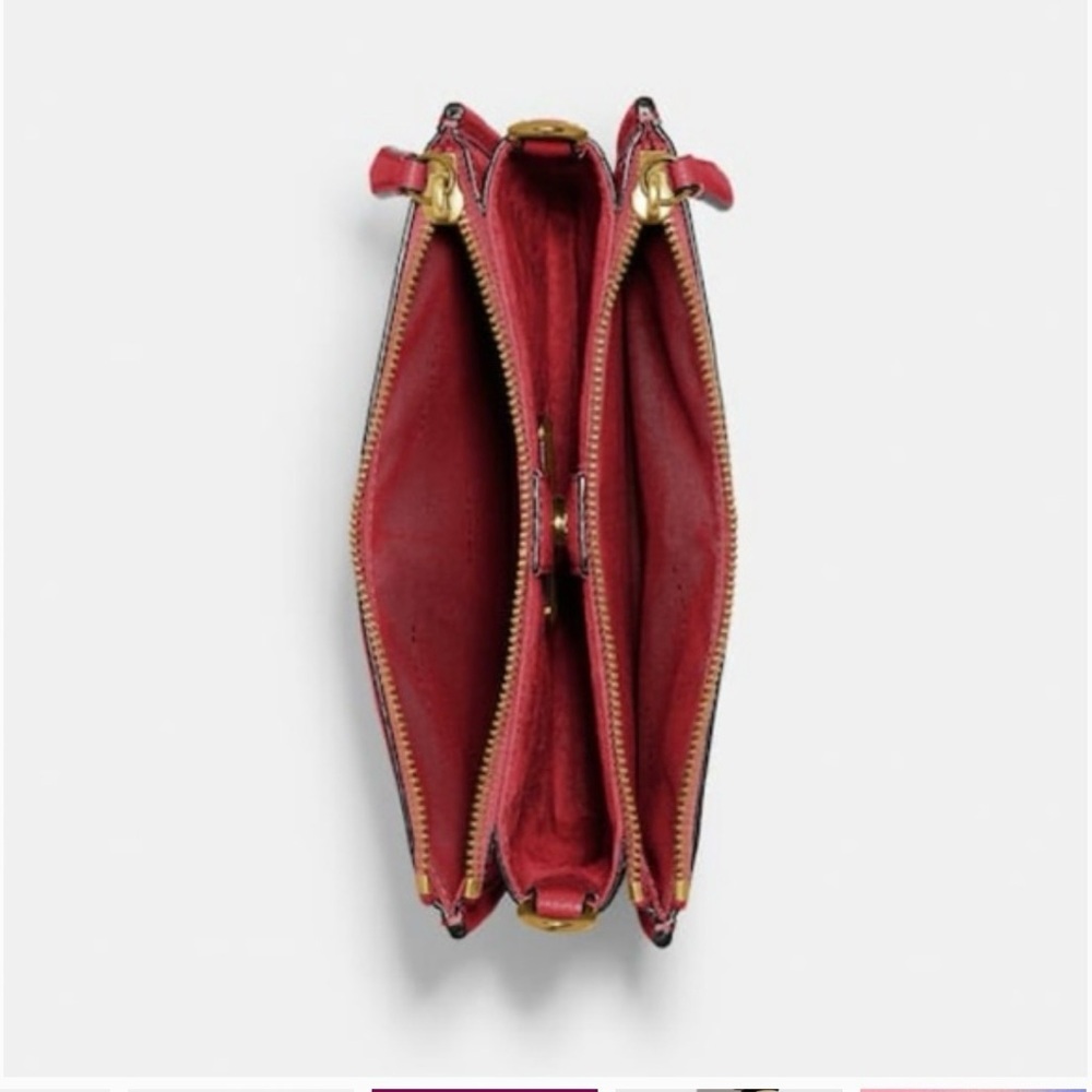 Coach Slim Turnlock Crossbody Bag in‎ Brick Red - Picture 3 of 16